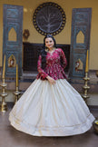 Women’s Festive Embroidered Top & Flared Lehenga Set.