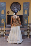 Women’s Festive Embroidered Top & Flared Lehenga Set.