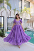 Women’s Designer Party Wear Maxi Dress with Puff Sleeves.