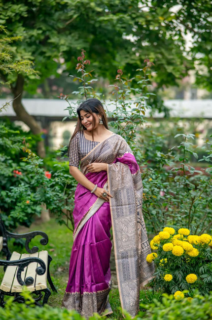 Stylish Saree with Traditional Woven Pallu Design.