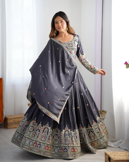 Premium Festive Lehenga Choli with Heavy Traditional Embroidery.