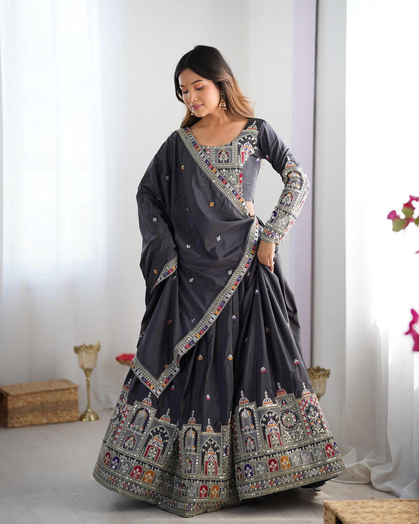 Premium Festive Lehenga Choli with Heavy Traditional Embroidery.