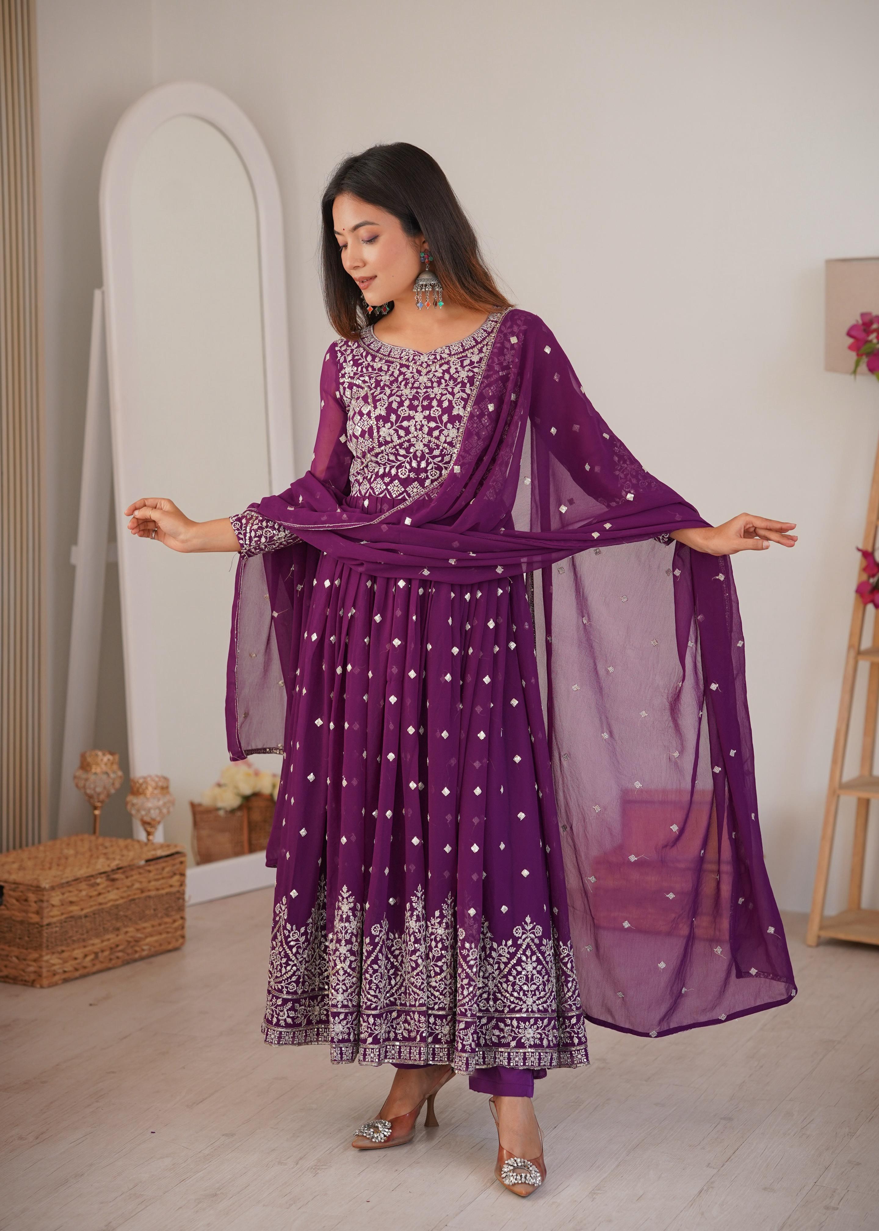 Designer Embroidered Anarkali Gown with Dupatta.