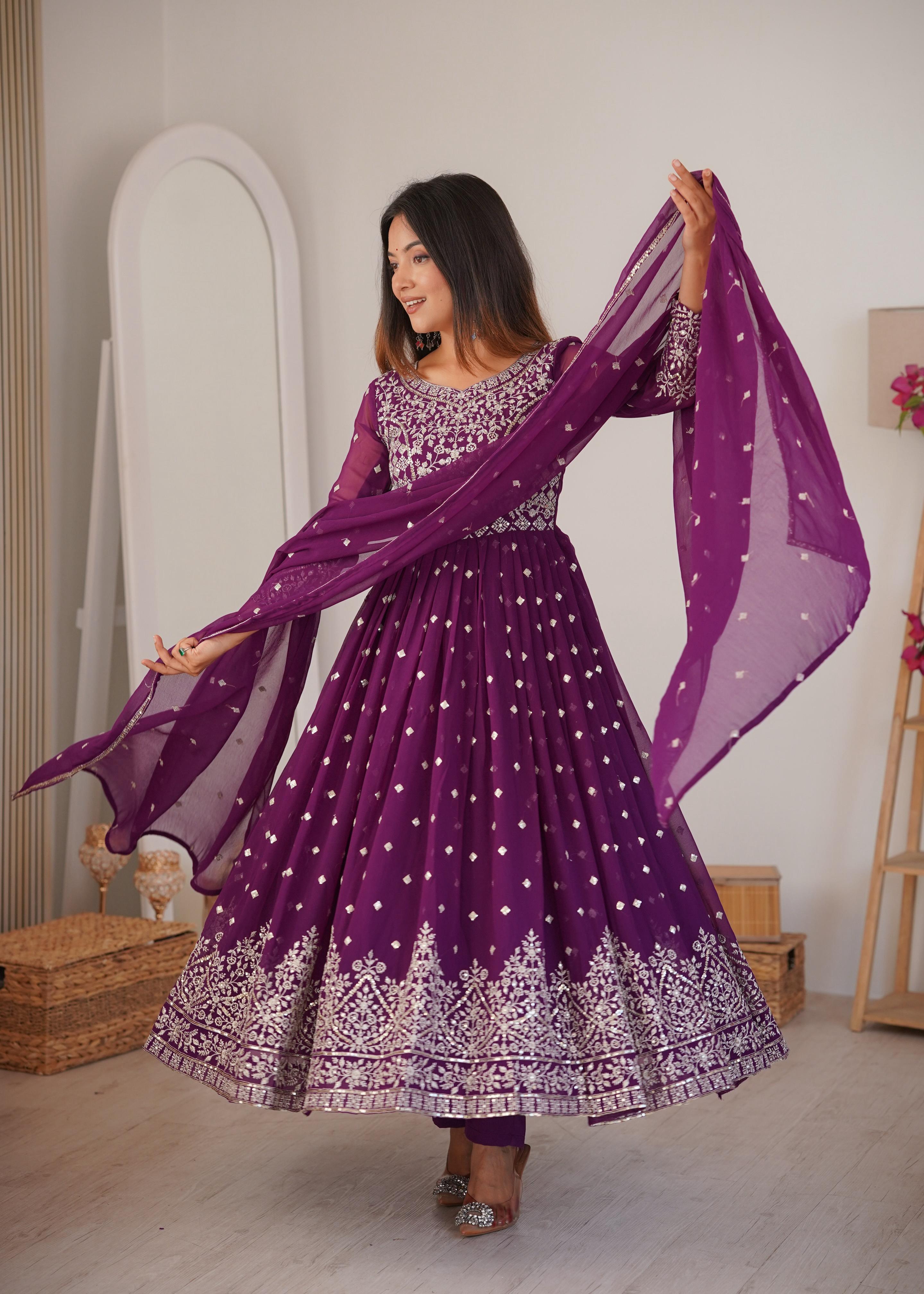 Designer Embroidered Anarkali Gown with Dupatta.