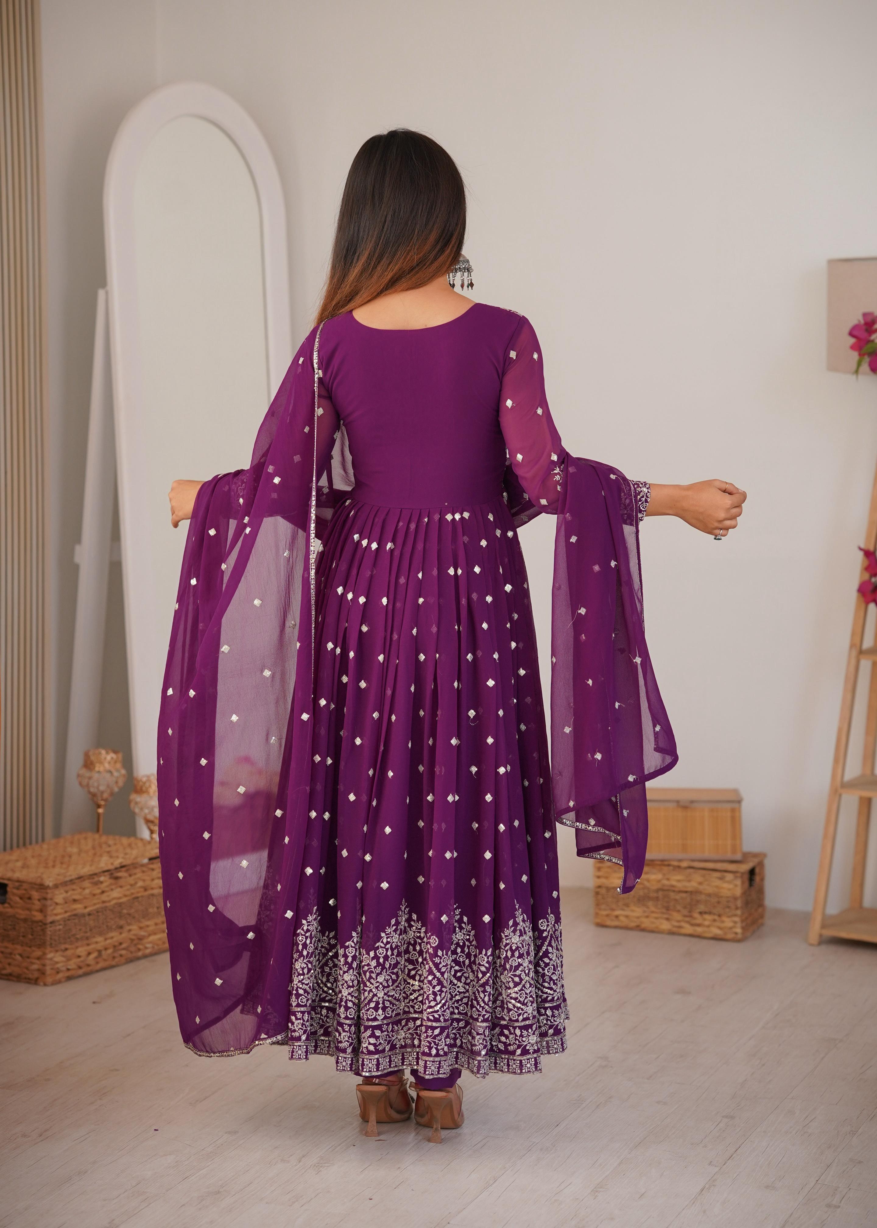 Designer Embroidered Anarkali Gown with Dupatta.