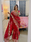 Stylish Pink Silk Saree with Heavy Border Work.