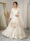 Designer White Palazzo Sharara Collection Perfect for Wedding, Festive & Partywear Occasions.