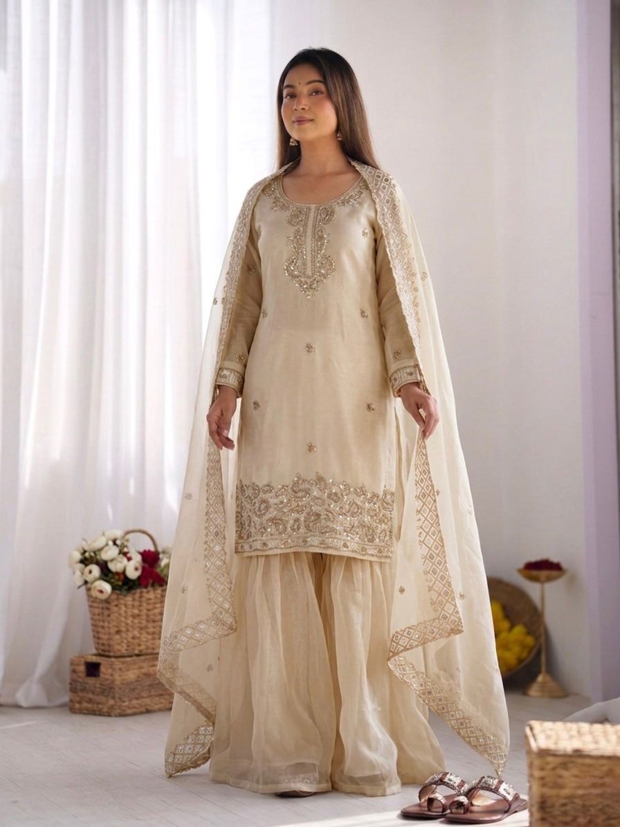 Designer Festive Wear Suit Set with Heavy Embroidery.