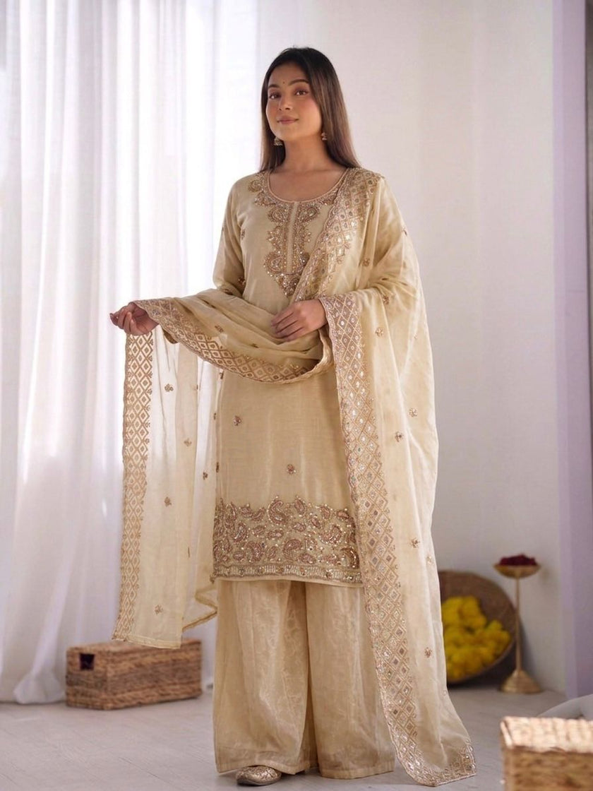 Designer Festive Wear Suit Set with Heavy Embroidery.