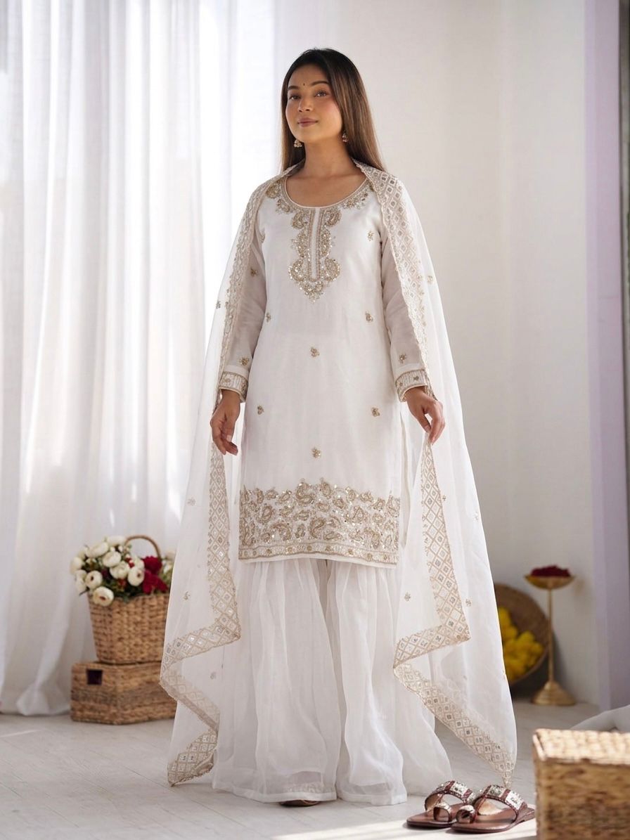 Designer Festive Wear Suit Set with Heavy Embroidery.