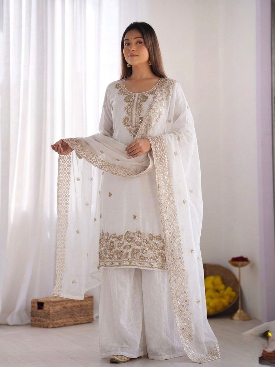 Designer Festive Wear Suit Set with Heavy Embroidery.