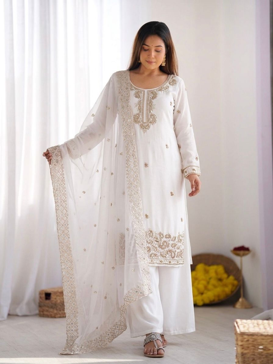 Designer Festive Wear Suit Set with Heavy Embroidery.