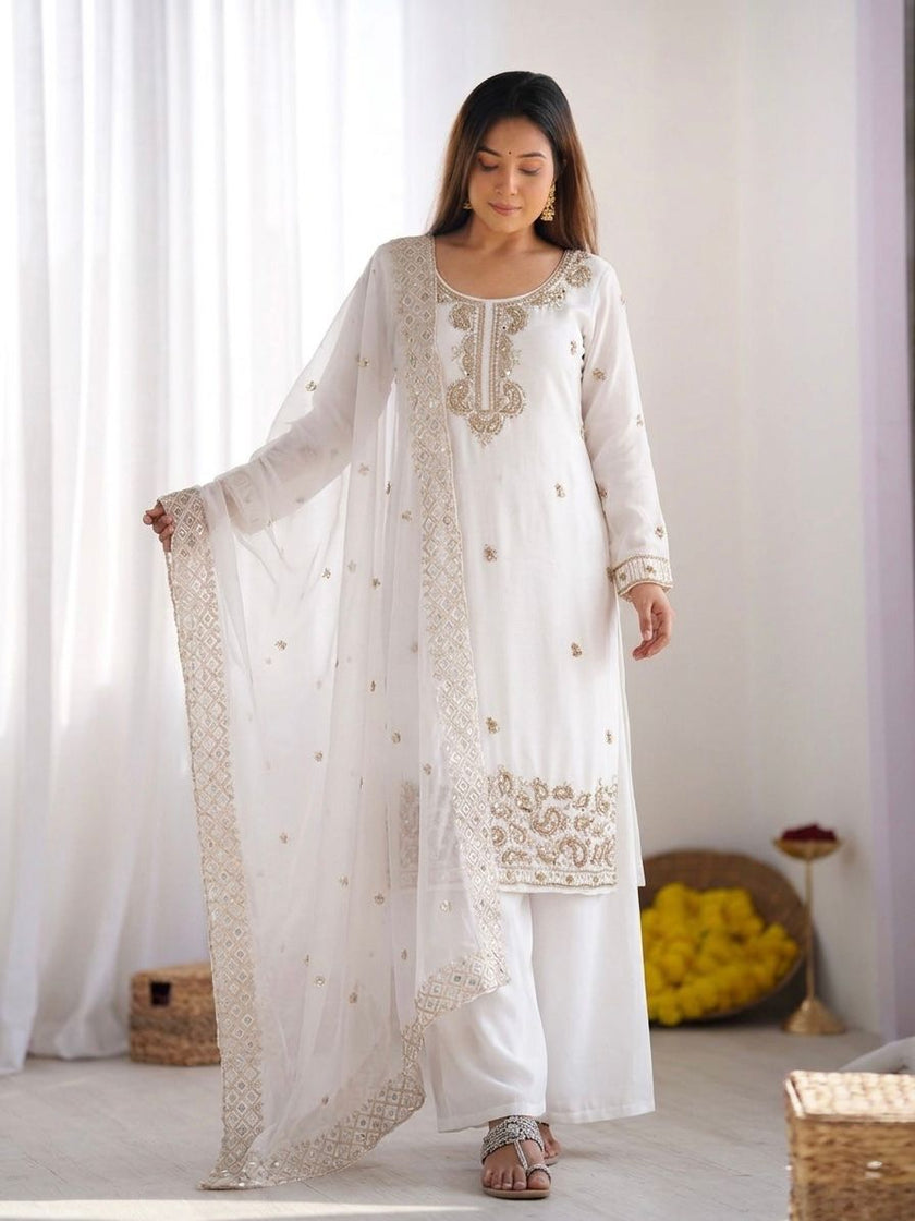 Designer Festive Wear Suit Set with Heavy Embroidery.