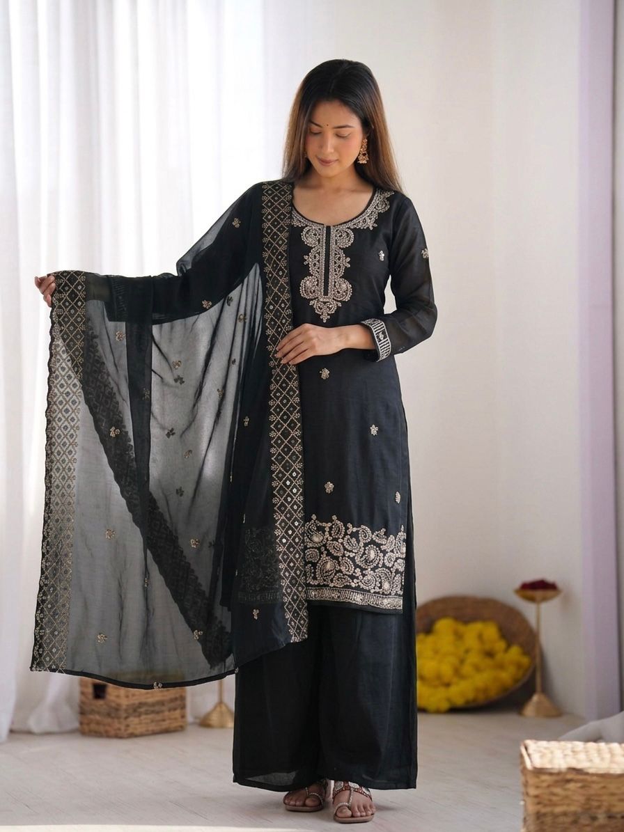Designer Festive Wear Suit Set with Heavy Embroidery.