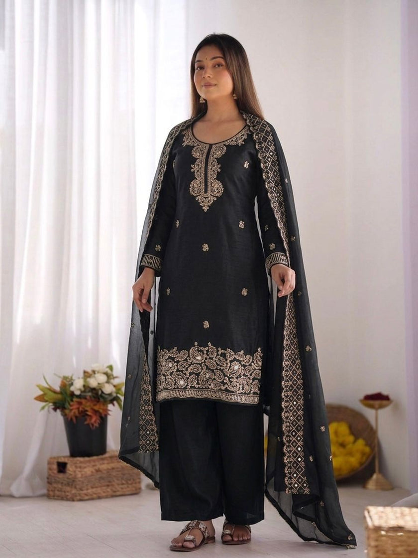 Designer Festive Wear Suit Set with Heavy Embroidery.