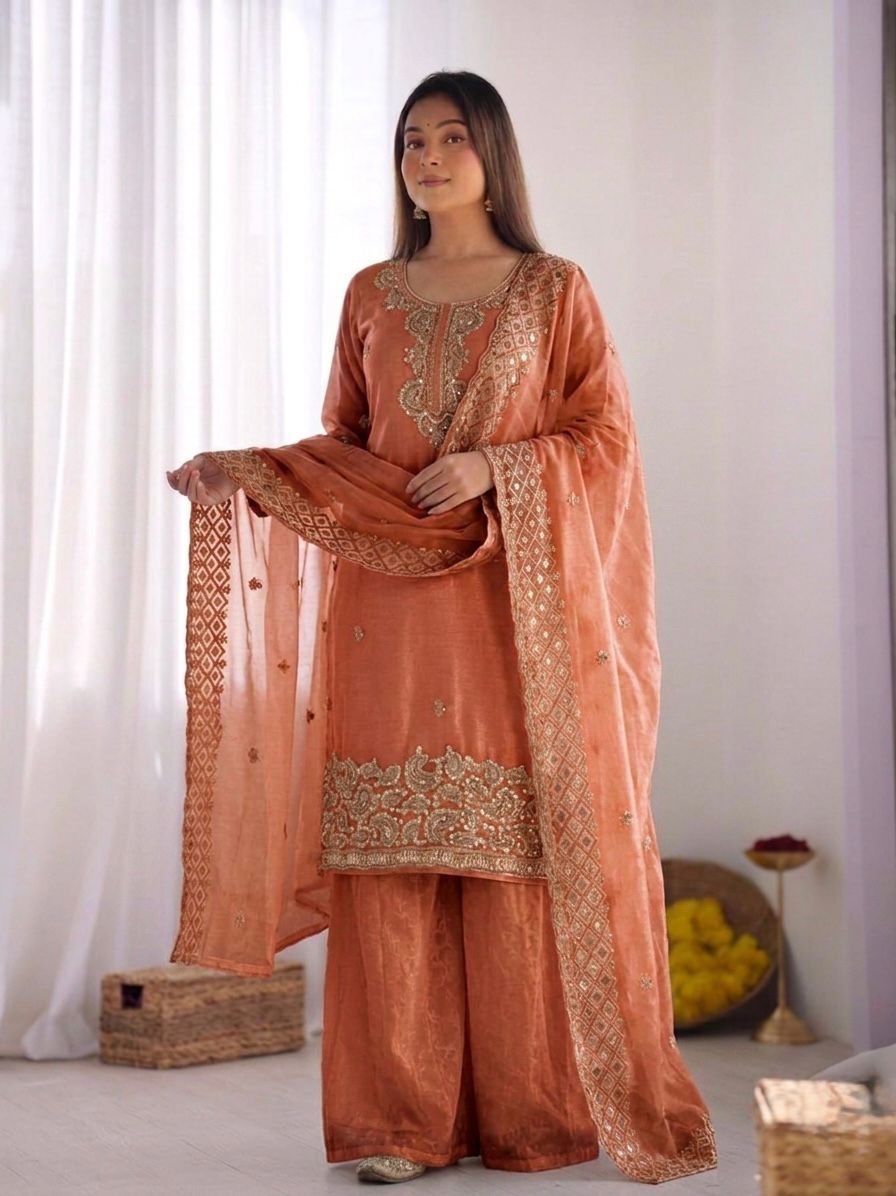 Designer Festive Wear Suit Set with Heavy Embroidery.