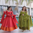 Premium Flared Ethnic Wear Anarkali Dress With Beautiful Dupatta & Elegant Look.