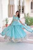 Premium Designer Sequins Embroidered Readymade Lehenga choli Set .