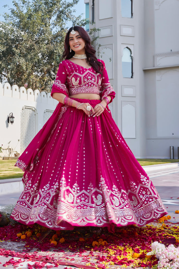 Premium Traditional Flared Lehenga Choli With Beautiful Embroidery Work For Party Wear Look.