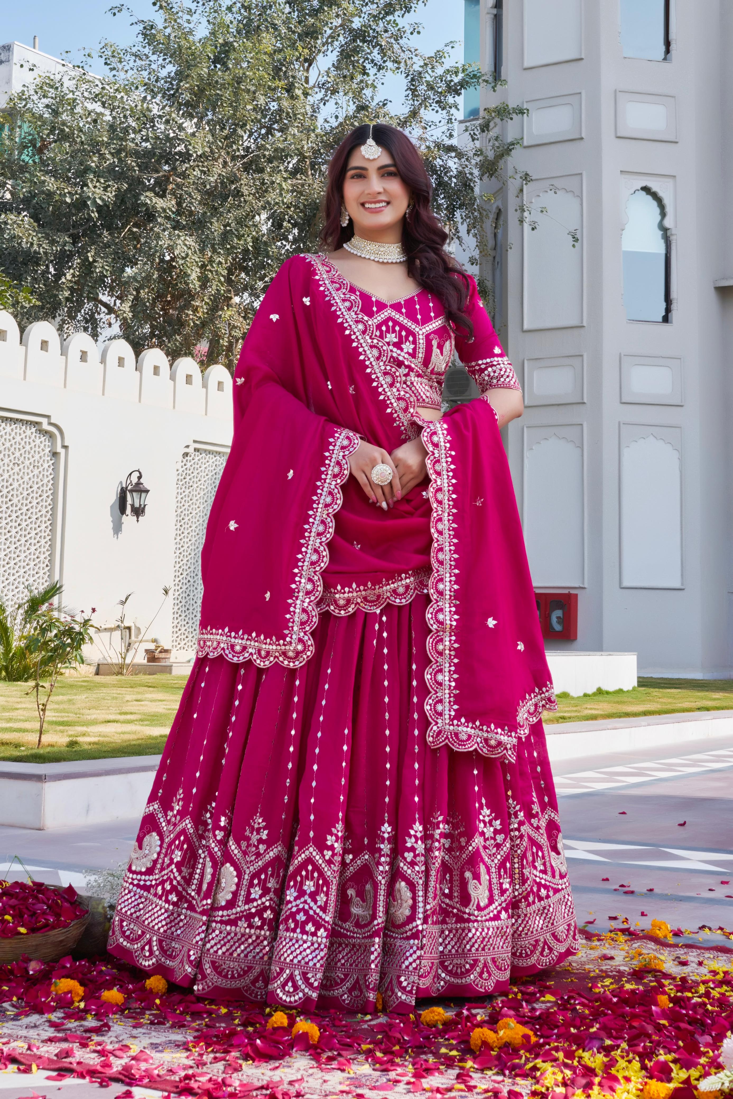 Premium Traditional Flared Lehenga Choli With Beautiful Embroidery Work For Party Wear Look.