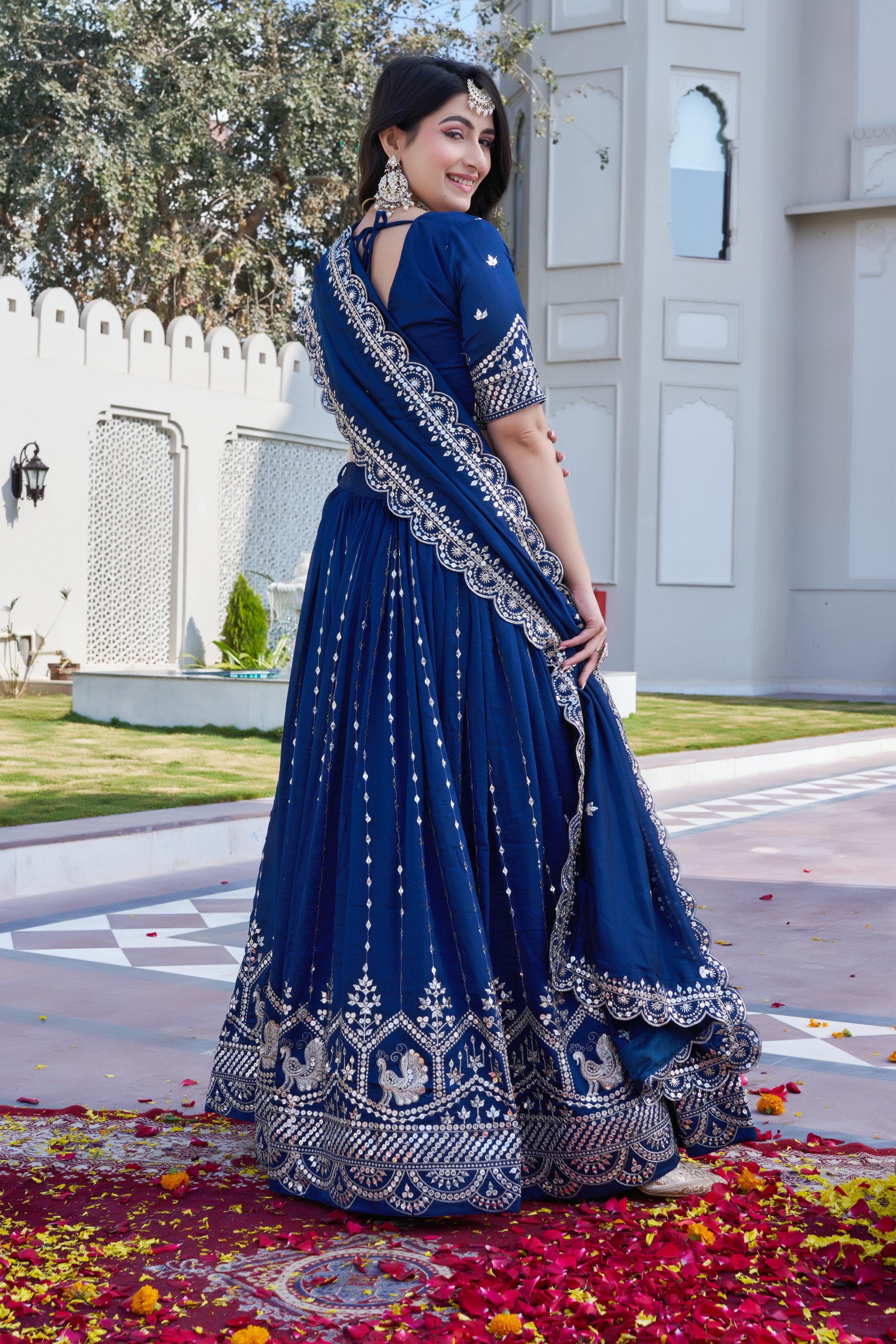 Premium Traditional Flared Lehenga Choli With Beautiful Embroidery Work For Party Wear Look.