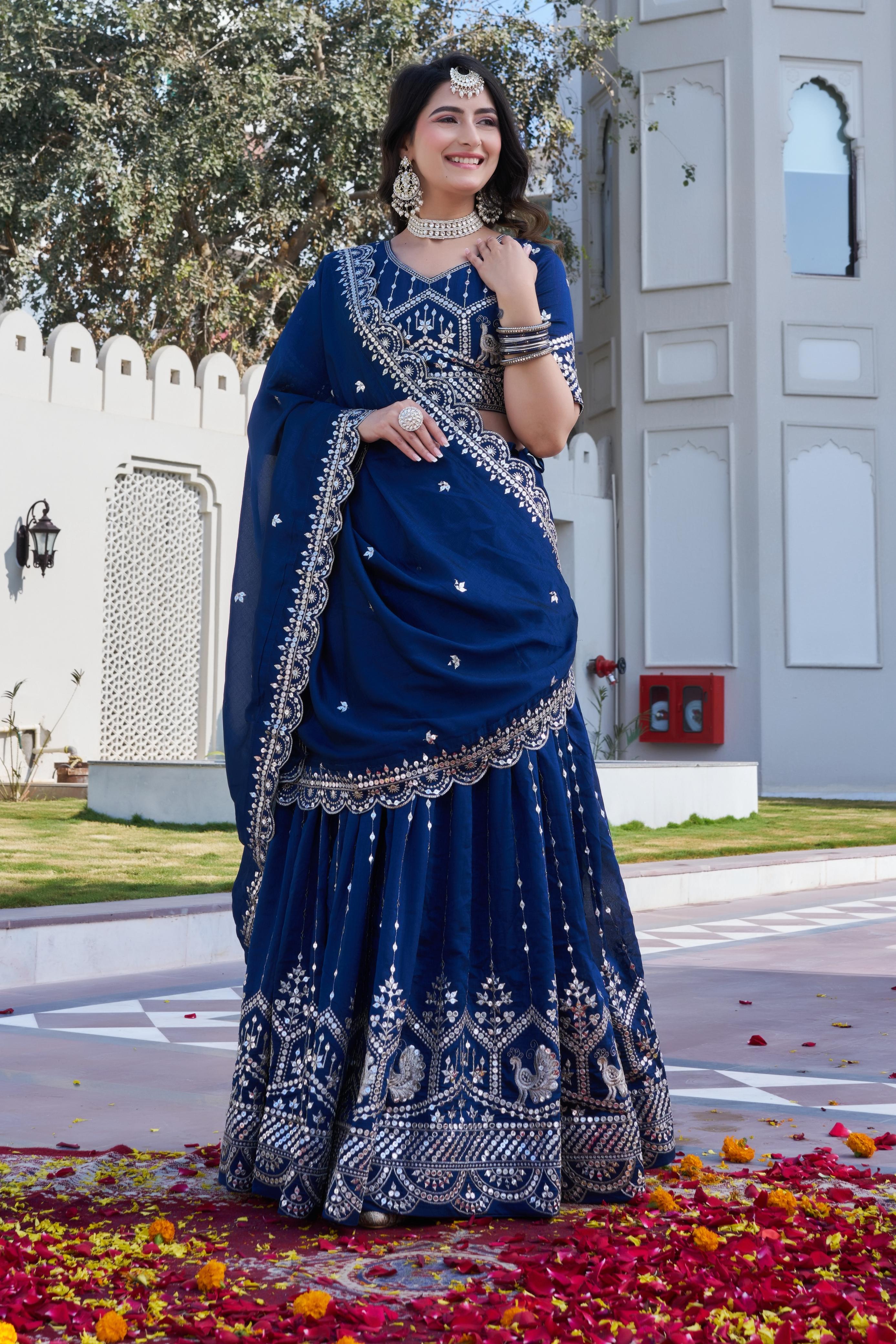 Premium Traditional Flared Lehenga Choli With Beautiful Embroidery Work For Party Wear Look.