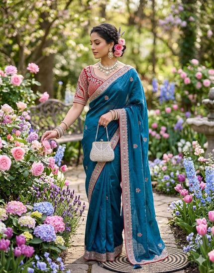 Wedding Special Embroidered Saree Look.