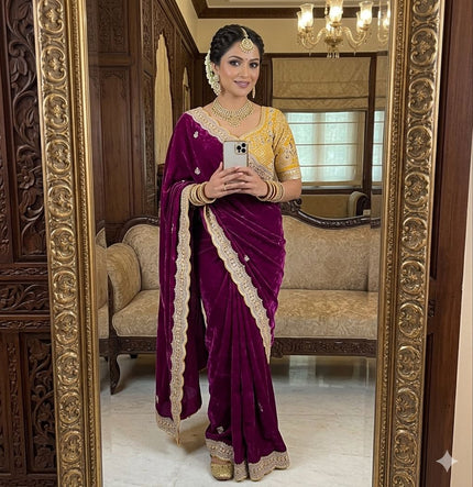 Wedding Special Embroidered Saree Look.