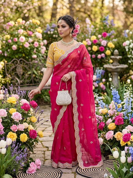 Wedding Special Embroidered Saree Look.