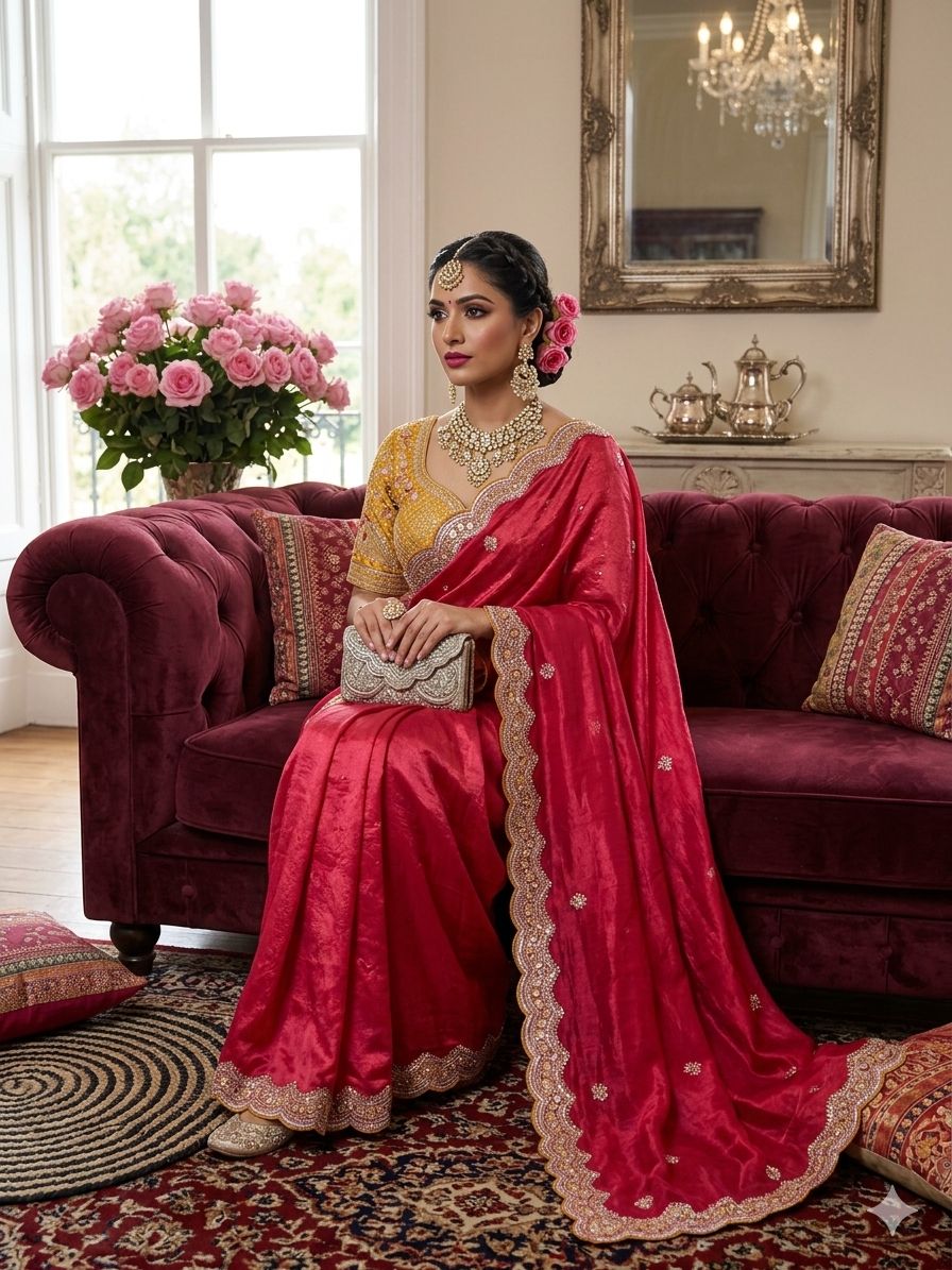 Wedding Special Embroidered Saree Look.