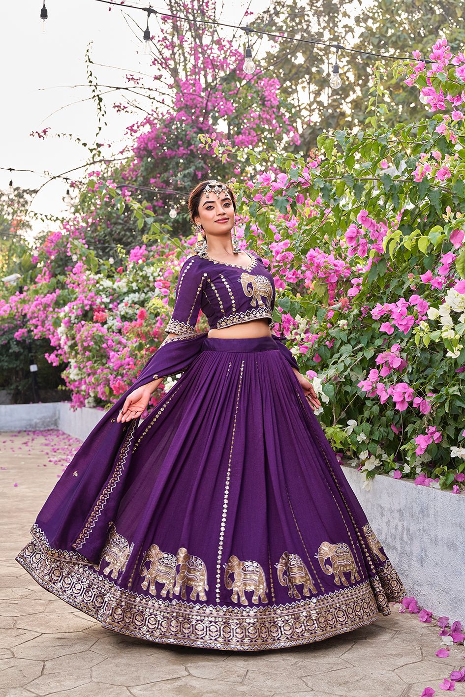 Royal Elephant Embroidered Lehenga Choli Collection.