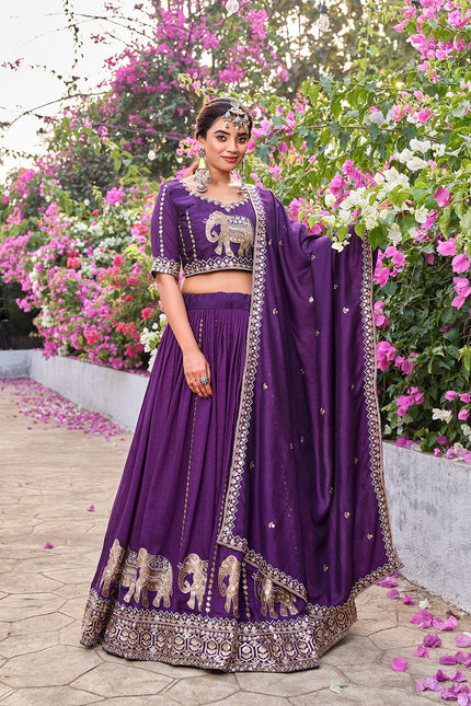 Royal Elephant Embroidered Lehenga Choli Collection.