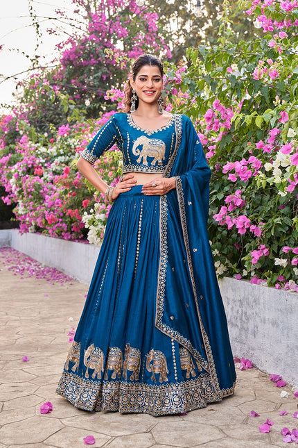 Royal Elephant Embroidered Lehenga Choli Collection.