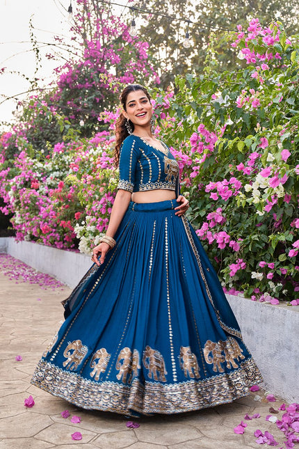 Royal Elephant Embroidered Lehenga Choli Collection.