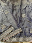 Luxury Embroidered Chiffon Saree with Designer Borde