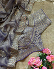 Luxury Embroidered Chiffon Saree with Designer Borde