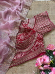 Luxury Embroidered Chiffon Saree with Designer Borde