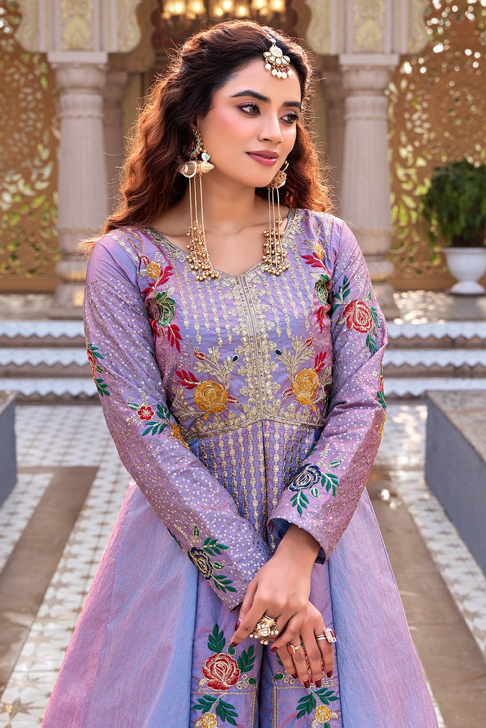 Pastel Peacock Embroidered Designer Kurti Collection.