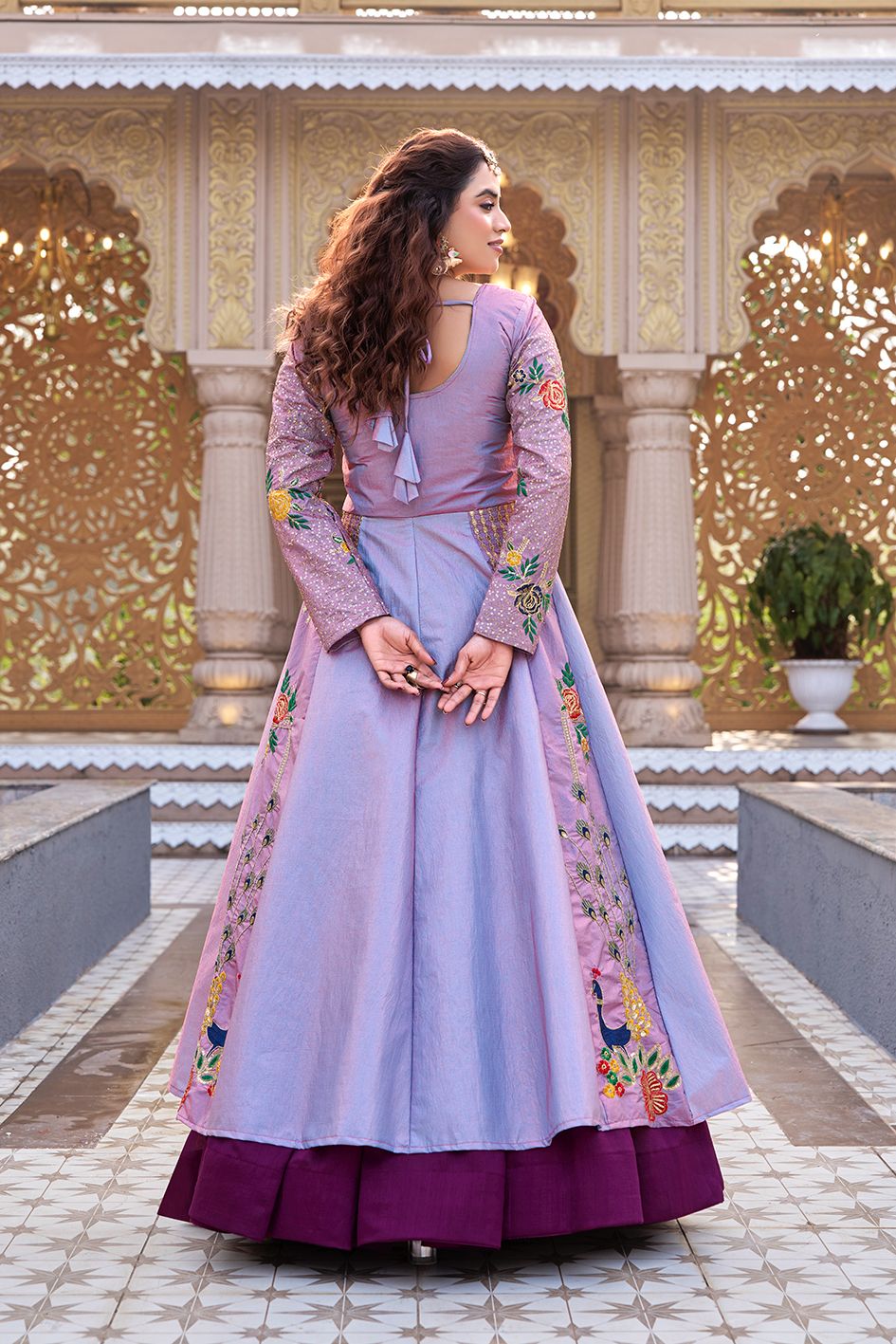 Pastel Peacock Embroidered Designer Kurti Collection.