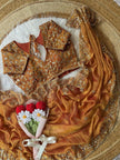 Premium Chiffon Saree with Heavy Floral Embroidery Work & Designer Blouse.