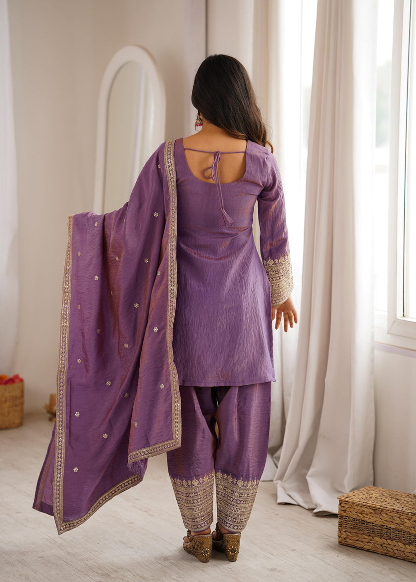 Premium Traditional Embroidered Patiala Suit Set with Elegant Dupatta for Women.
