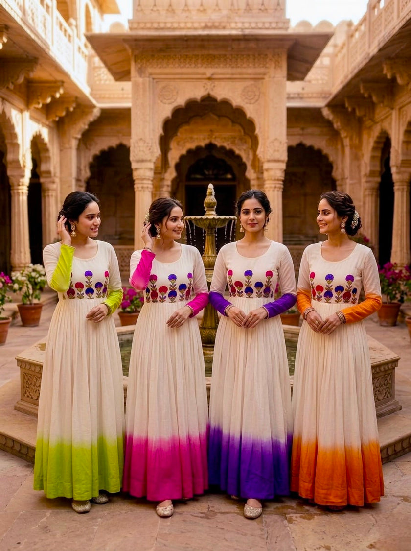 Women's Designer Embroidered Anarkali Gown.