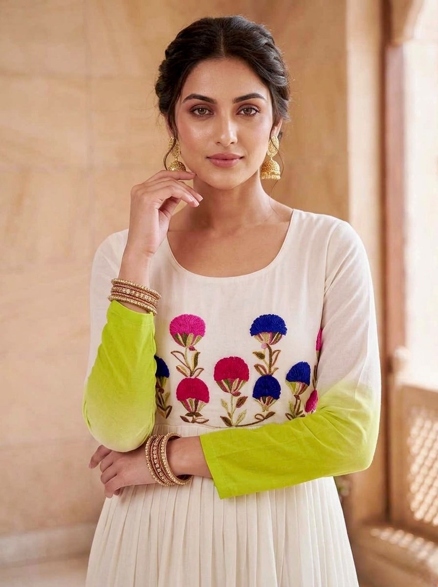 Women's Designer Embroidered Anarkali Gown.