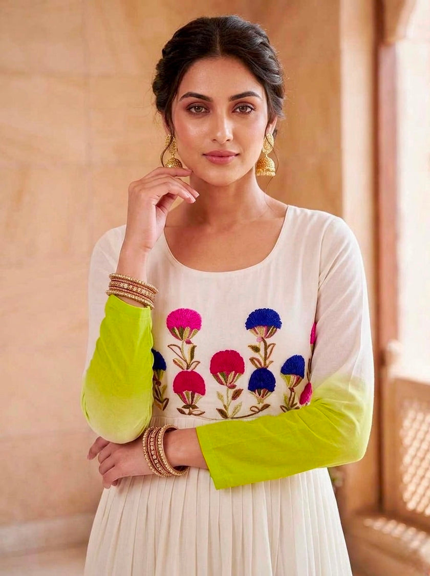 Women's Designer Embroidered Anarkali Gown.
