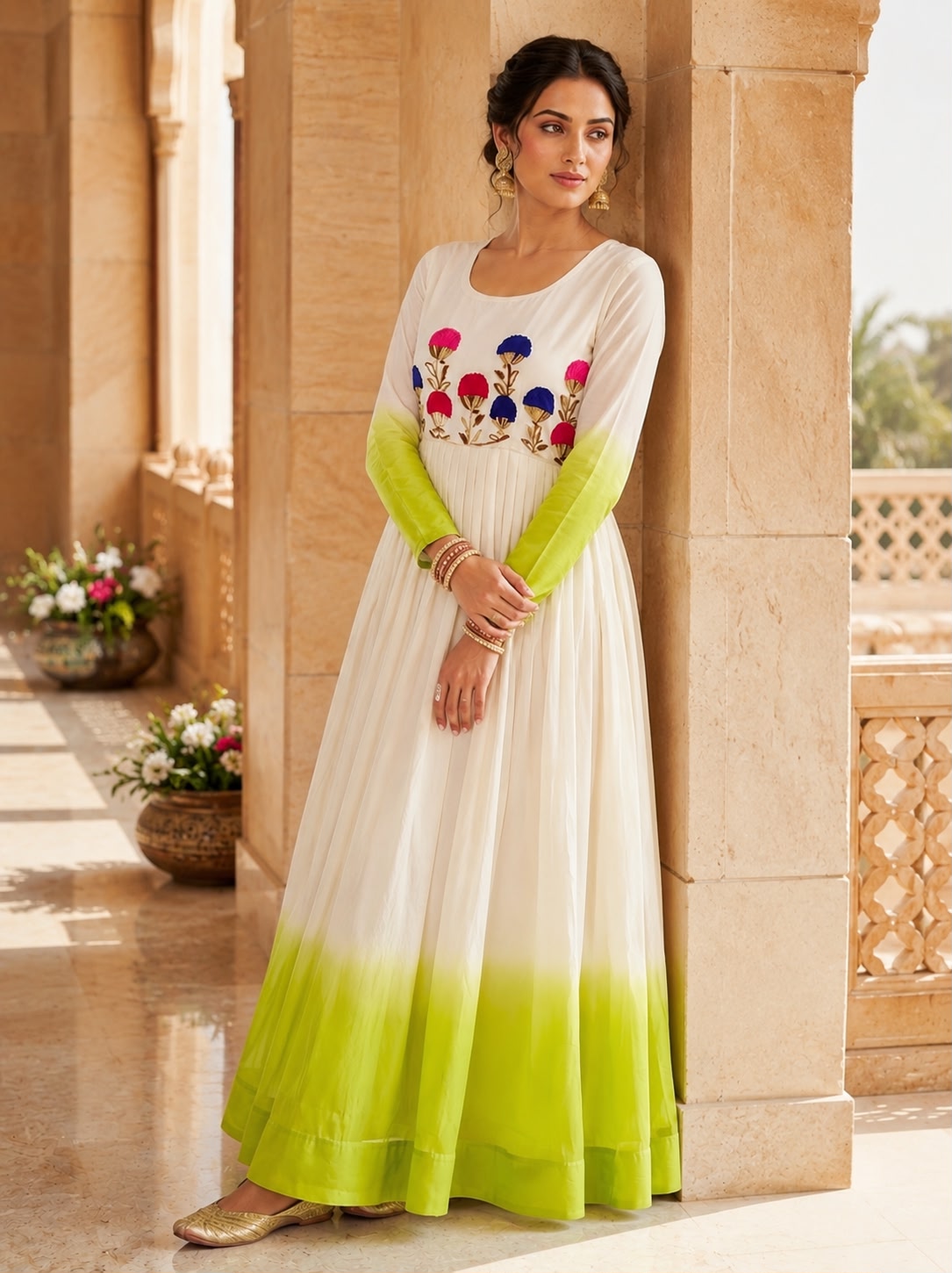 Women's Designer Embroidered Anarkali Gown.