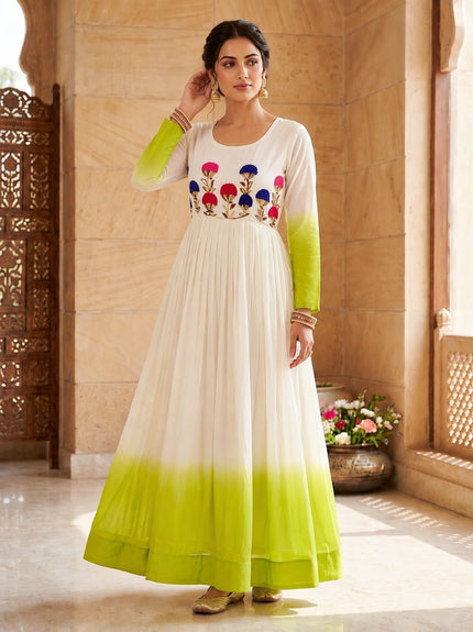Women's Designer Embroidered Anarkali Gown.