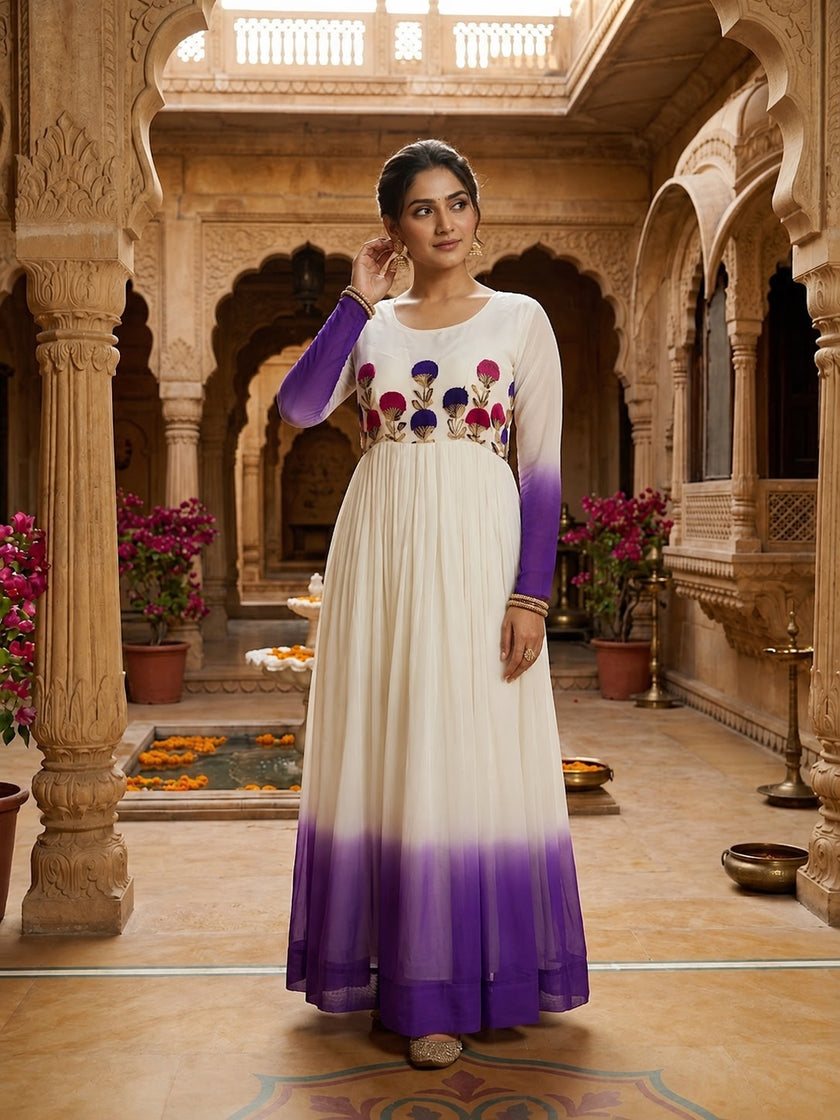 Women's Designer Embroidered Anarkali Gown.