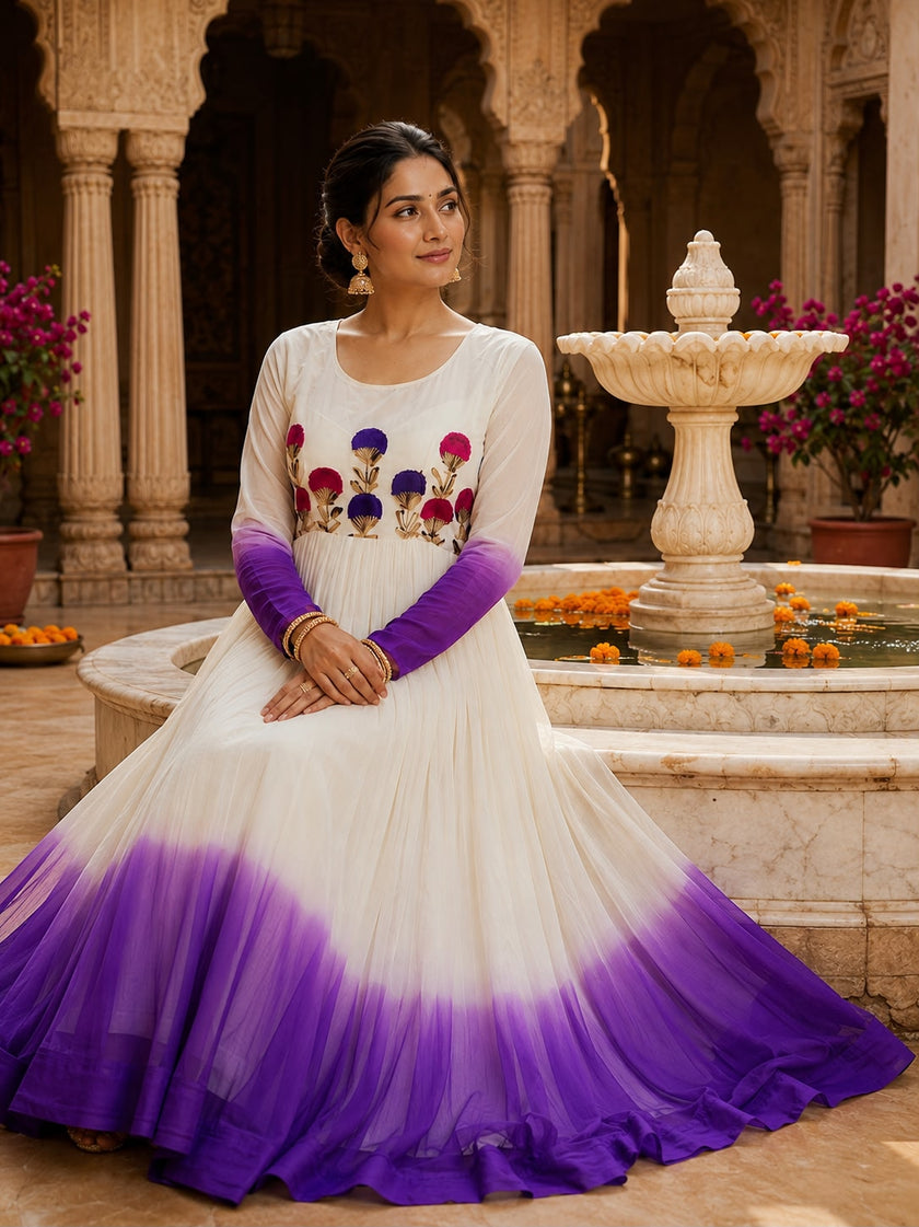 Women's Designer Embroidered Anarkali Gown.
