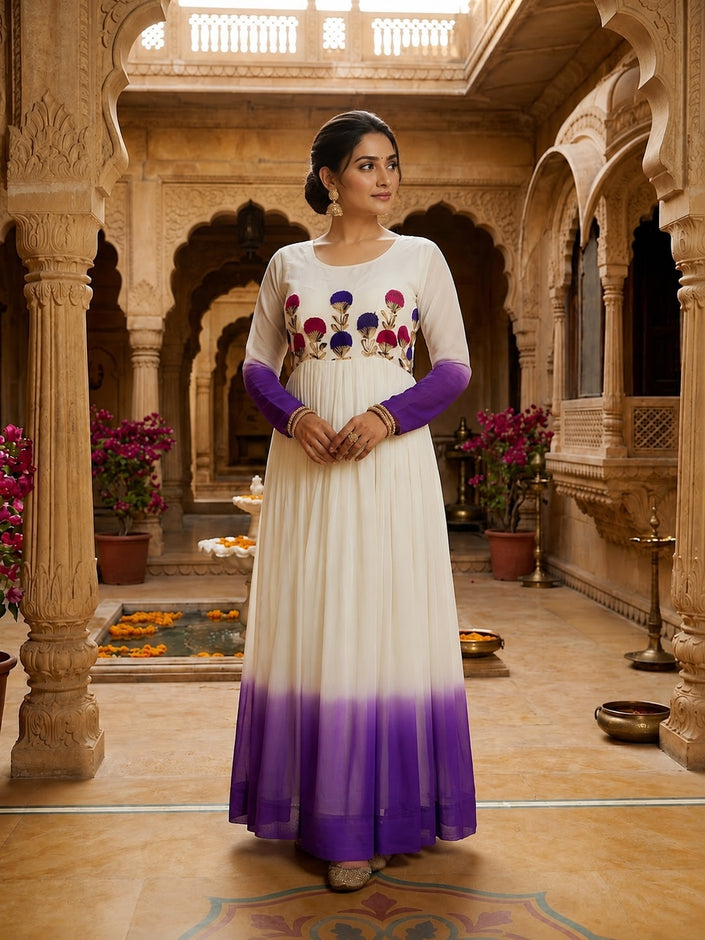 Women's Designer Embroidered Anarkali Gown.