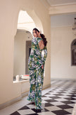 Elegant Floral Printed Party Wear Saree.